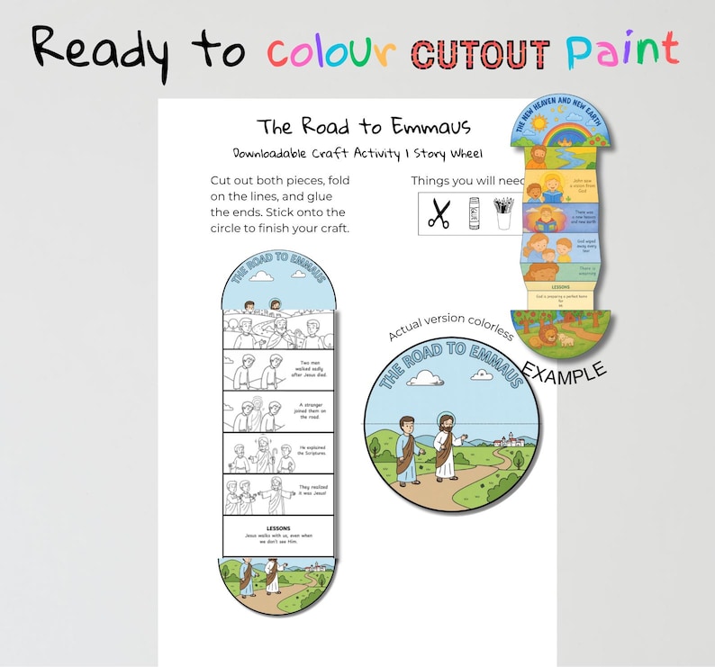 The Road to Emmaus Fold-Out Bible Craft: listing photo