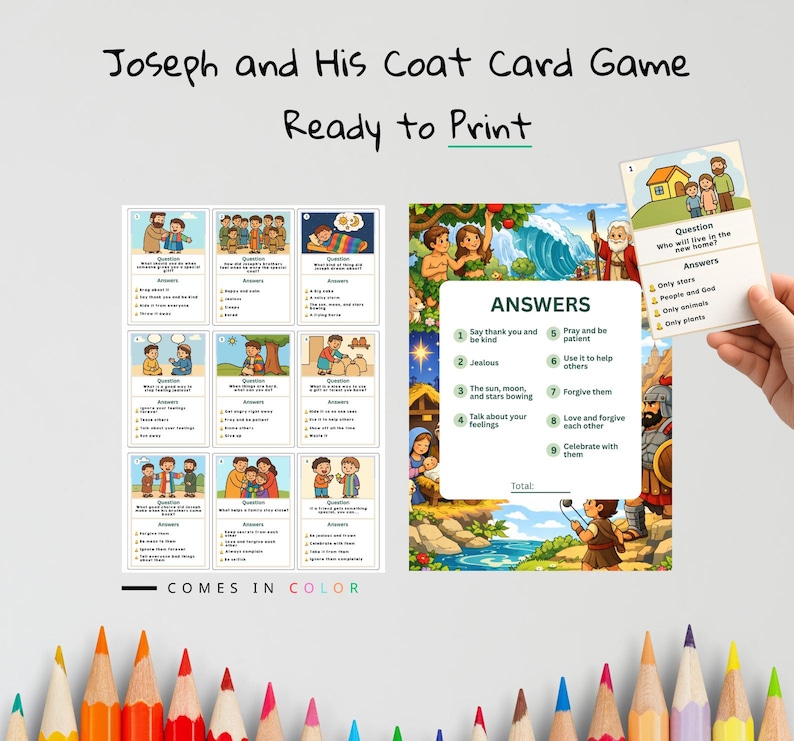 Joseph and His Coat Bible Card Game: listing photo