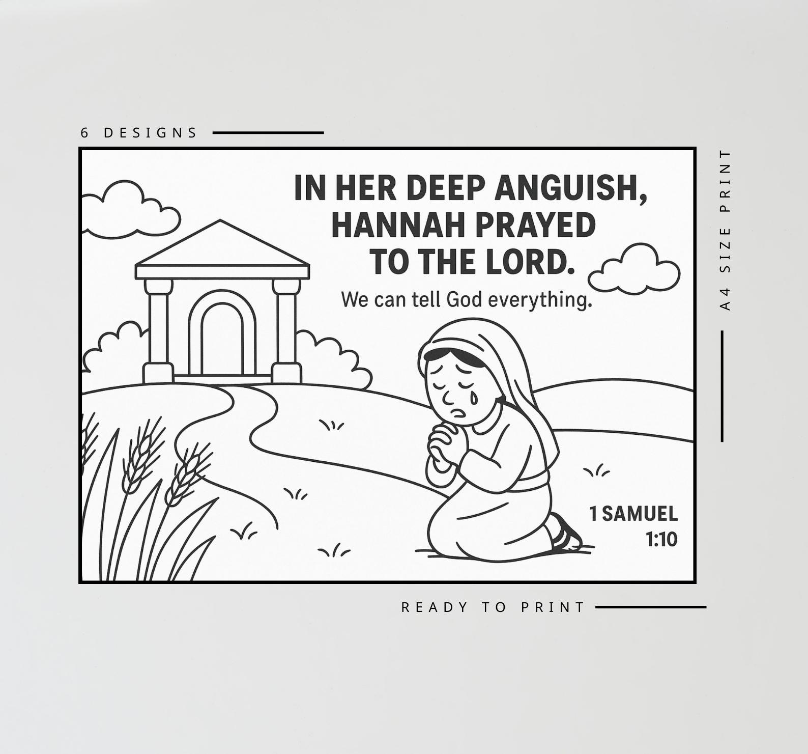 Hannah’s Prayer Coloring Pages Craft | Kids Bible Craft | 1 Samuel 1 ...