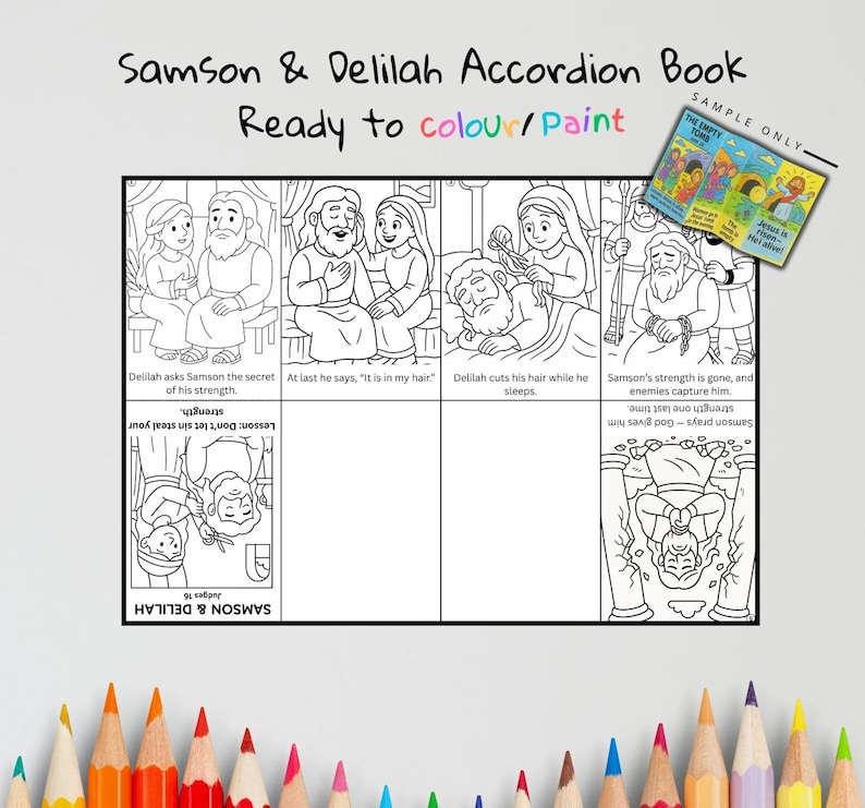 Samson and Delilah Bible Sequencing Craft: listing photo