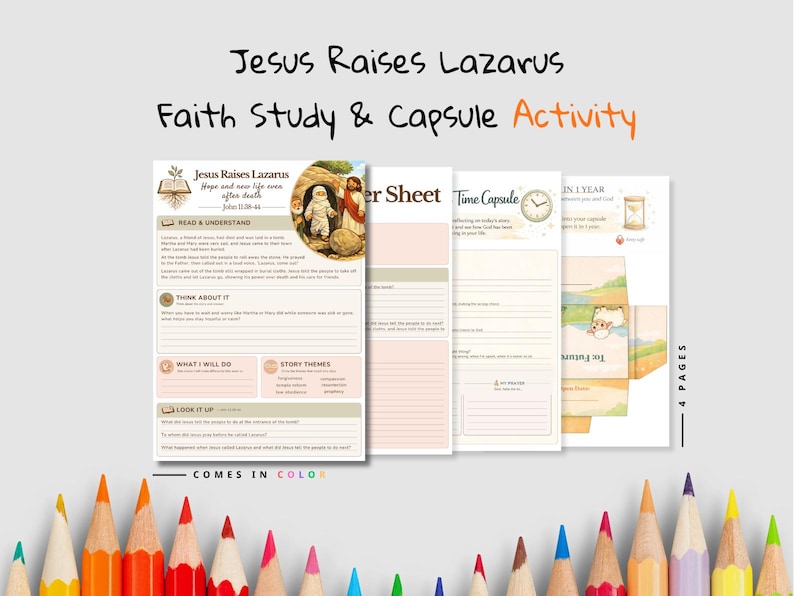 Jesus Raises Lazarus Faith Time Capsule Pack: listing photo