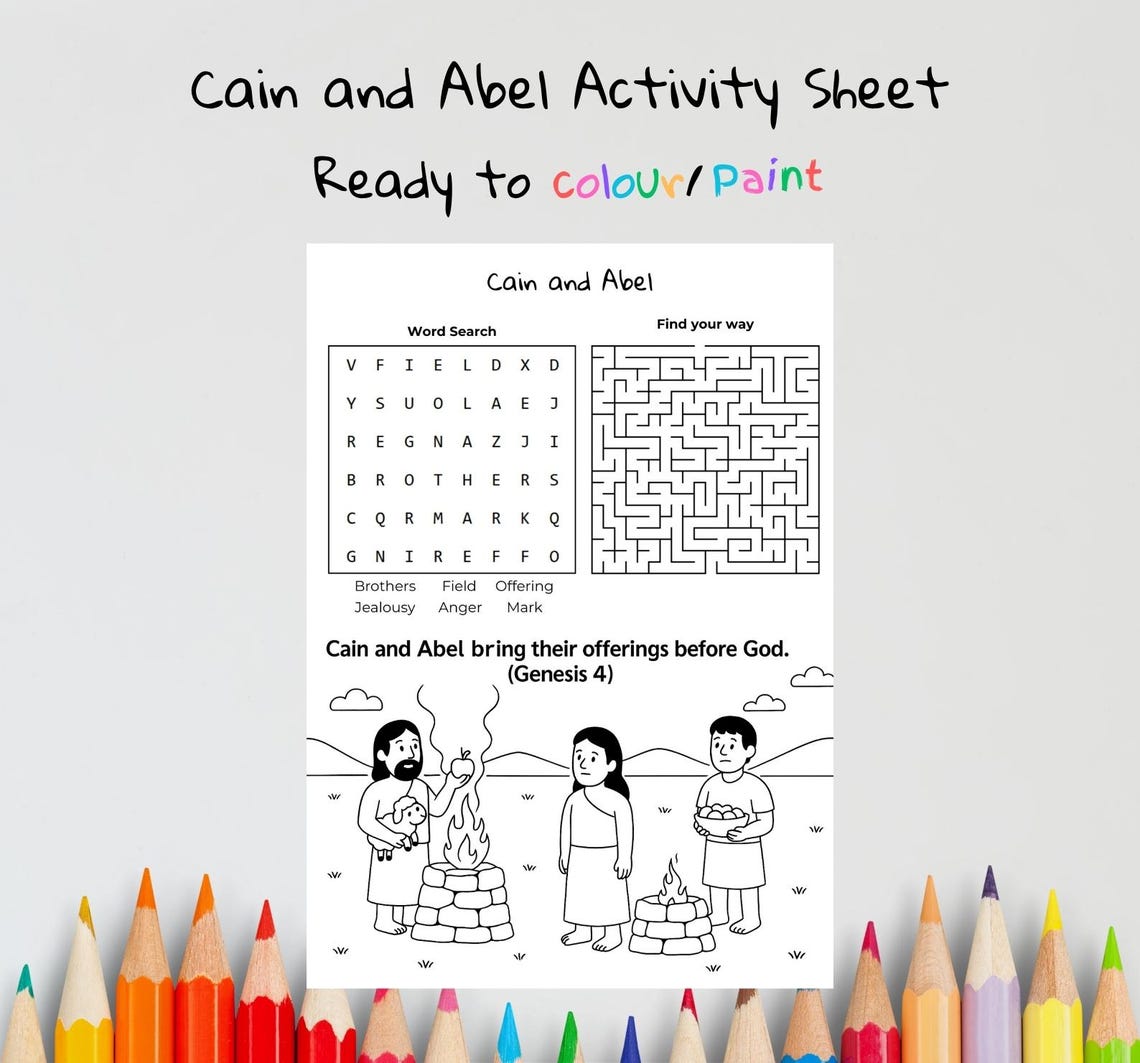 Cain and Abel Bible Craft | Kids Bible Games | Sunday School Activity ...