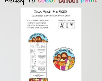 Jesus Feeds the 5,000 Bible Craft | John 6 Sunday School Activity | Loaves and Fishes Lesson | Christian Coloring Craft for Kids