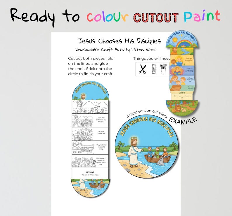Jesus Chooses His Disciples Fold-Out Bible Craft: listing photo