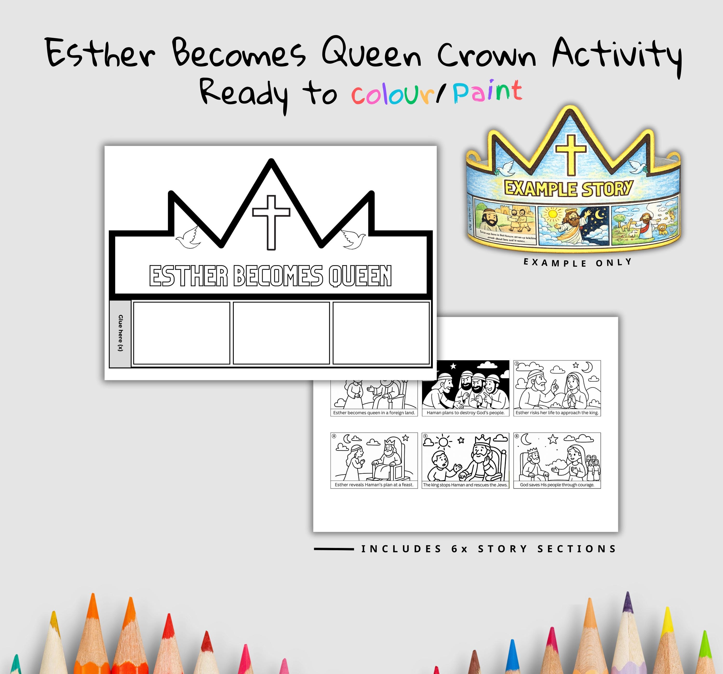 Queen Esther Bible Crown Printable | Courage and Faith Craft ...