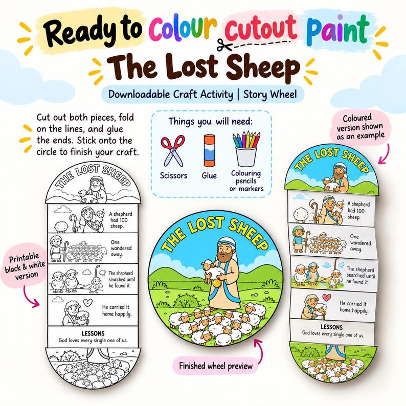 The Lost Sheep Fold-Out Bible Craft: listing photo