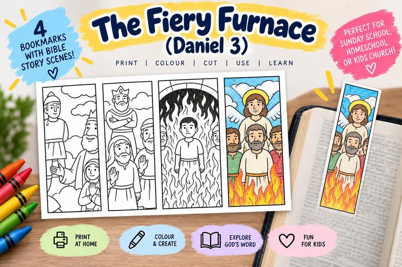 The Fiery Furnace Bible Verse Bookmarks: listing photo