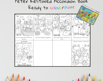 Peter Restored Bible Craft | Kids Sunday School Activity | Bible Coloring & Sequencing Craft | John 21 Lesson
