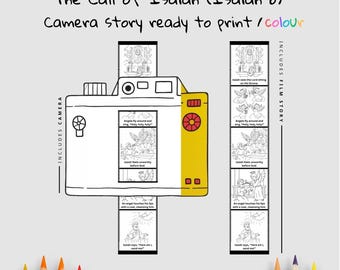 Call of Isaiah Bible Camera Film Craft | Kids Bible Story Activity | Isaiah 6 Coloring Craft | Christian Printable | Sunday School Lesson