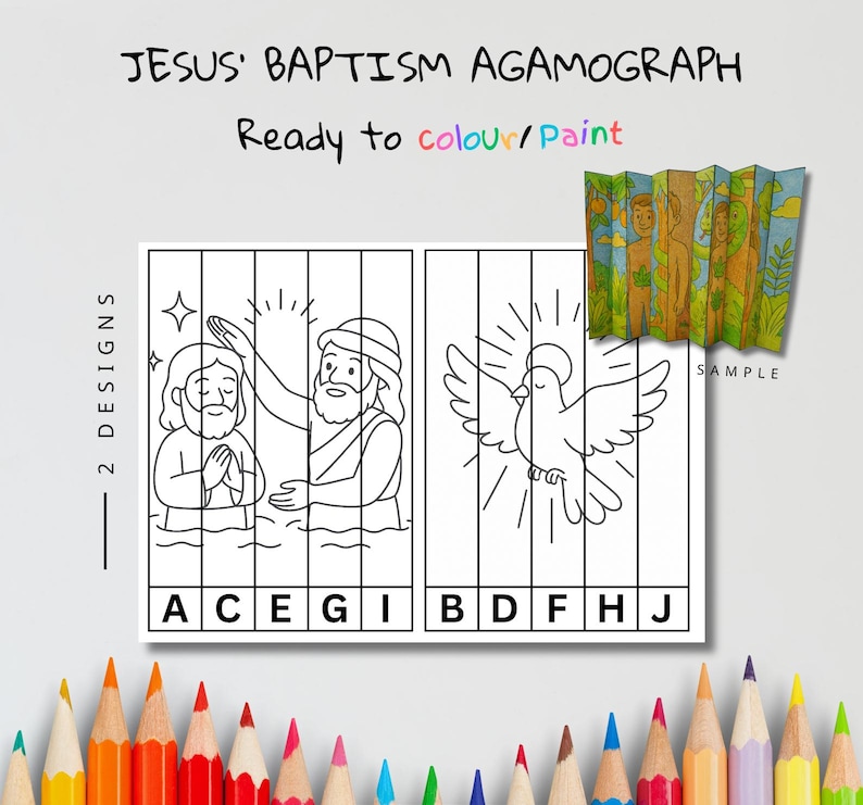 Jesus’ Baptism Agamograph Craft: listing photo