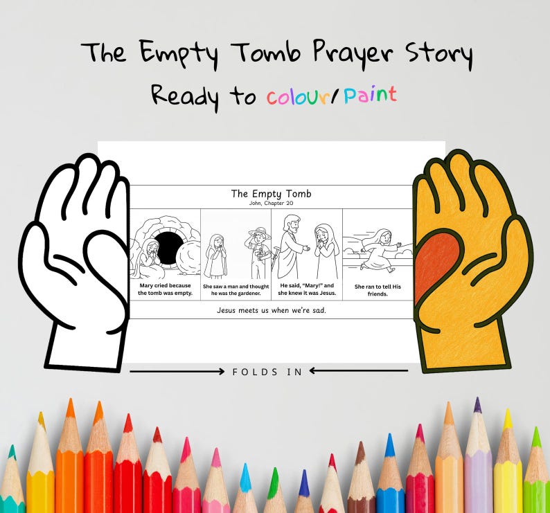 Empty Tomb Prayer Hands Craft: listing photo