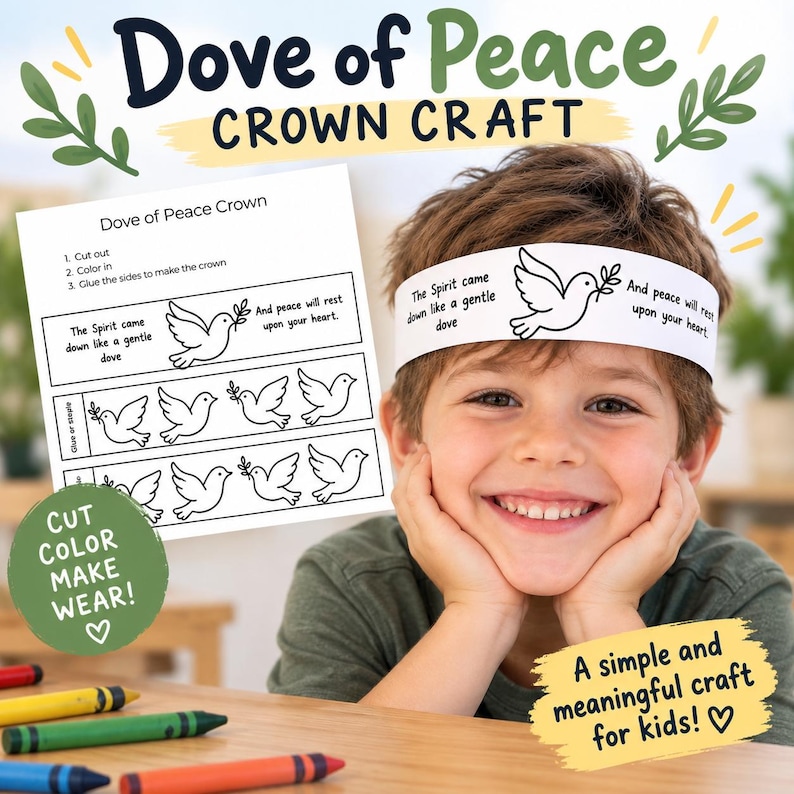 Dove of Peace Bible Crown Craft: listing photo