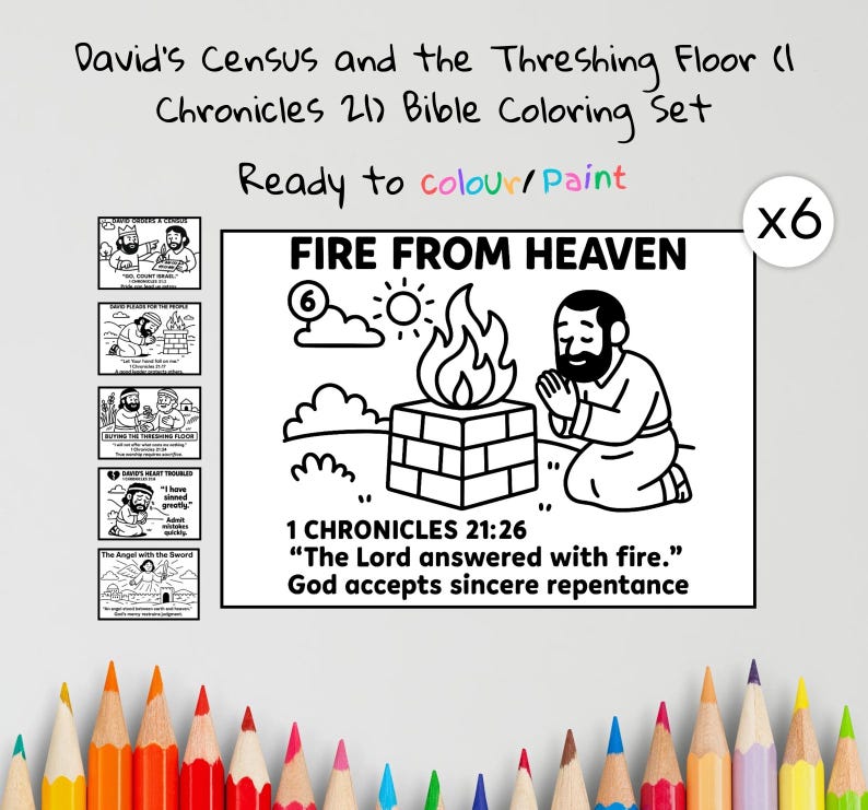 David’s Census Bible Colouring Pages: listing photo