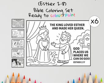 Queen Esther Coloring Pages Craft | Kids Bible Craft | Book of Esther | Christian Coloring Sheets | Sunday School Lesson