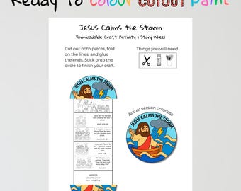 Jesus Calms the Storm Bible Craft | Mark 4 Sunday School Activity | Power of Jesus Lesson | Christian Coloring Craft for Kids