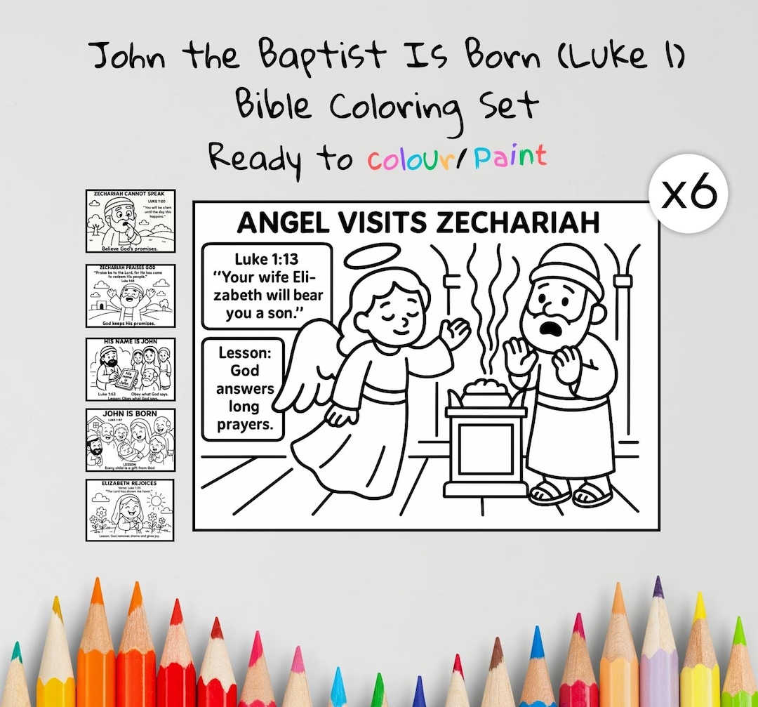 Birth of John the Baptist Coloring Pages Craft | Kids Bible Craft ...