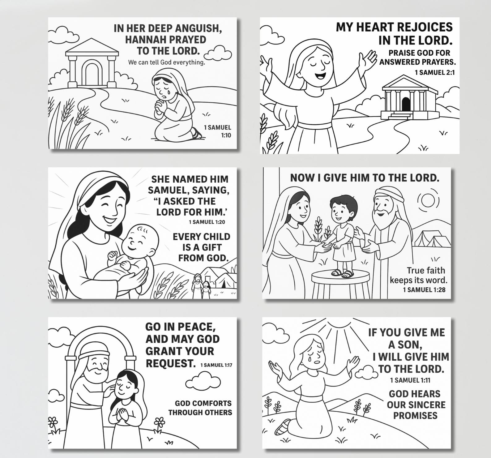 Hannah’s Prayer Coloring Pages Craft | Kids Bible Craft | 1 Samuel 1 ...