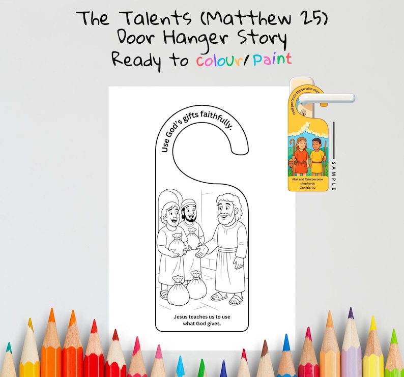 Parable of the Talents Bible Door Hanger: listing photo