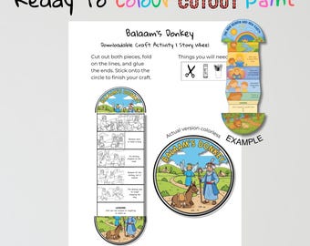 Artesanato Bíblico do Burro de Balaão | Lição de Ouvir a Deus | Atividade Cristã para Colorir | Imprimível para Escola Dominical