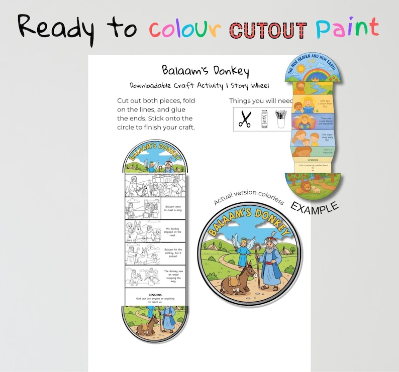 Balaam’s Donkey Fold-Out Bible Craft: listing photo