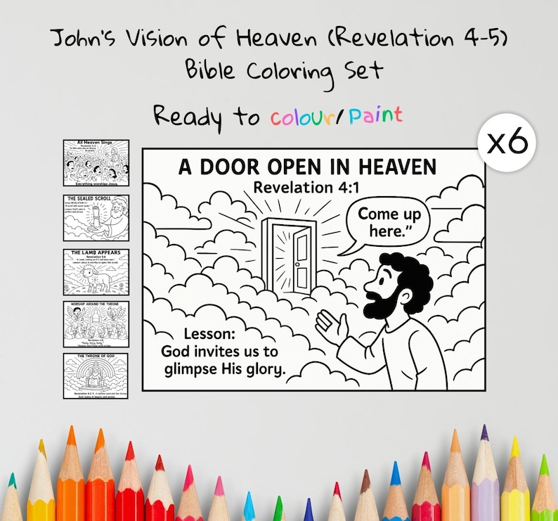 John’s Vision of Heaven Bible Colouring Pages: listing photo