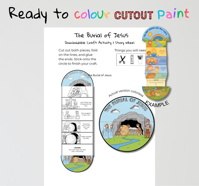 The Burial of Jesus Fold-Out Bible Craft: listing photo