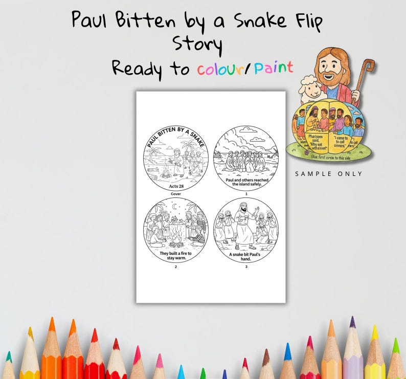 Paul Bitten by a Snake 3D Bible Craft: listing photo