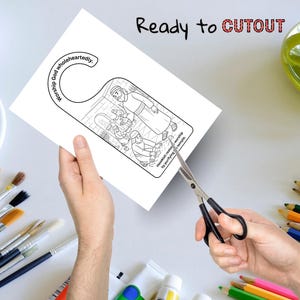May include: A white door hanger with a black and white illustration of a biblical scene. The text "Worship God wholeheartedly" is printed on the top. The words "Ready to CUTOUT" are printed at the top.