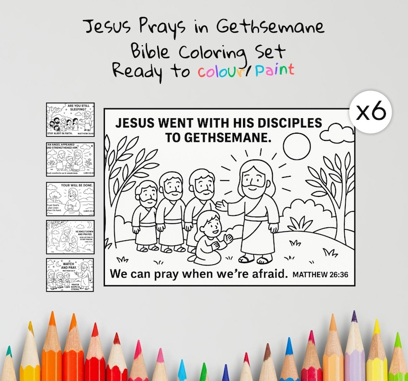 Gethsemane Bible Colouring Pages: listing photo