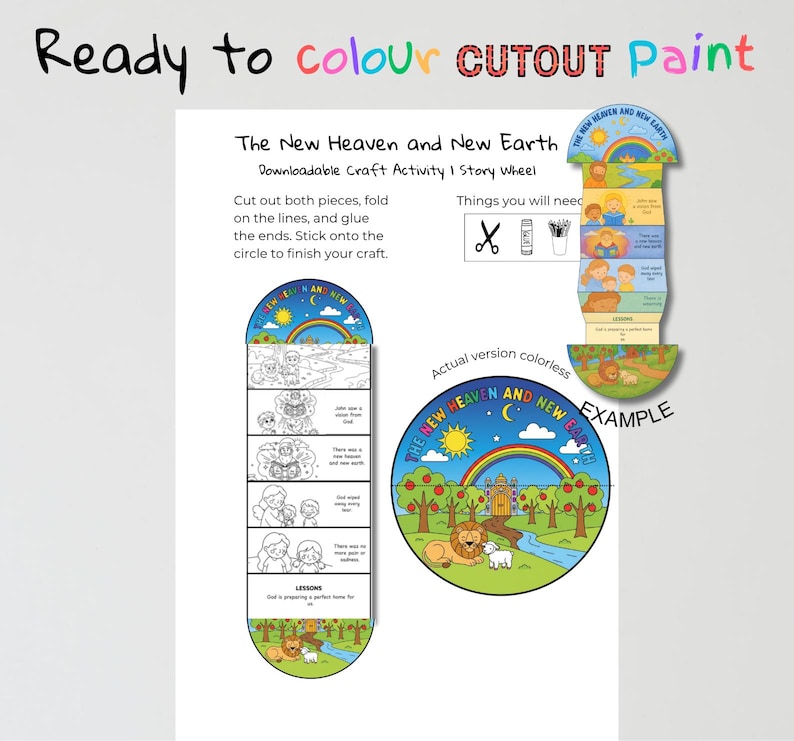The New Heaven and New Earth Fold-Out Bible Craft: listing photo