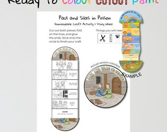 Paul and Silas in Prison Bible Craft | Praise in Hard Times Lesson | Christian Coloring Activity | Sunday School Printable