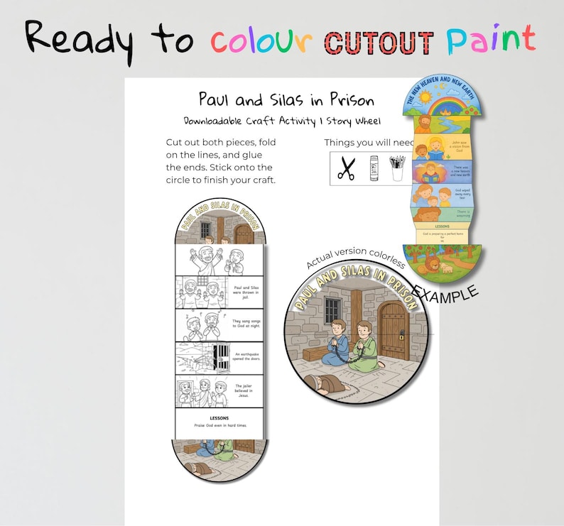 Paul and Silas in Prison Fold-Out Bible Craft: listing photo