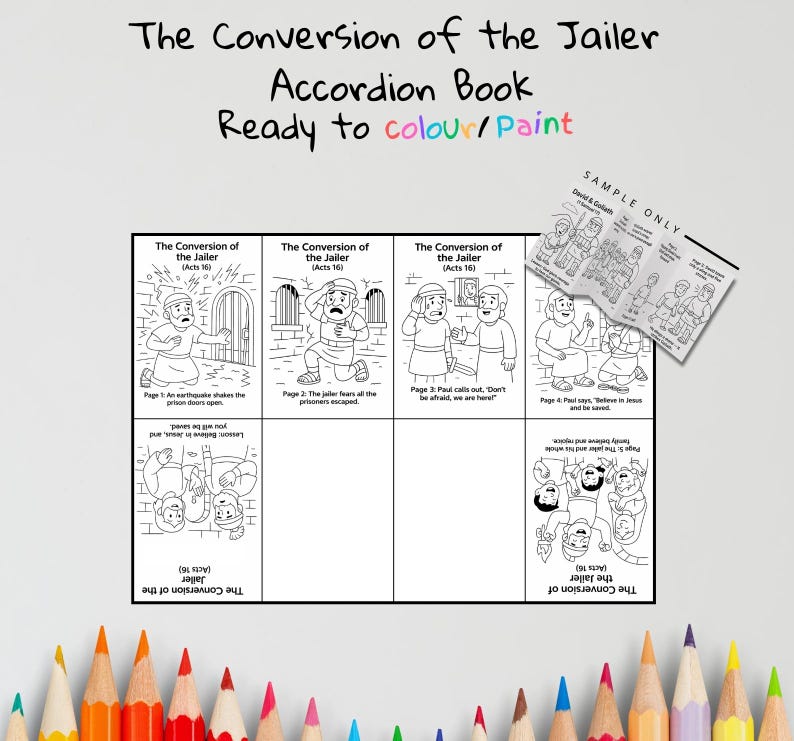Conversion of the Jailer Accordion Bible Story Book: listing photo