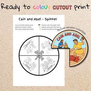 Cain and Abel Coloring Wheel, Bible Story Craft for Kids, Obedience and ...