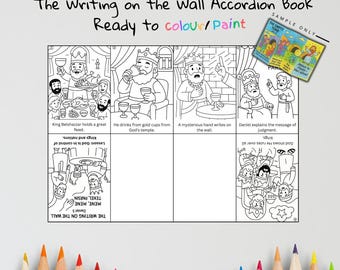 The Writing on the Wall Bible Craft | Kids Sunday School Activity | Bible Coloring & Sequencing Craft | Daniel 5 Lesson