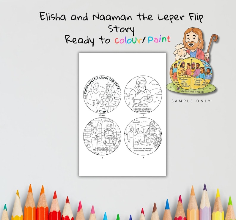 Elisha and Naaman the Leper 3D Bible Craft: listing photo