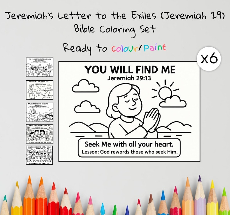 Jeremiah’s Letter to the Exiles Bible Colouring Pages for Kids: listing photo