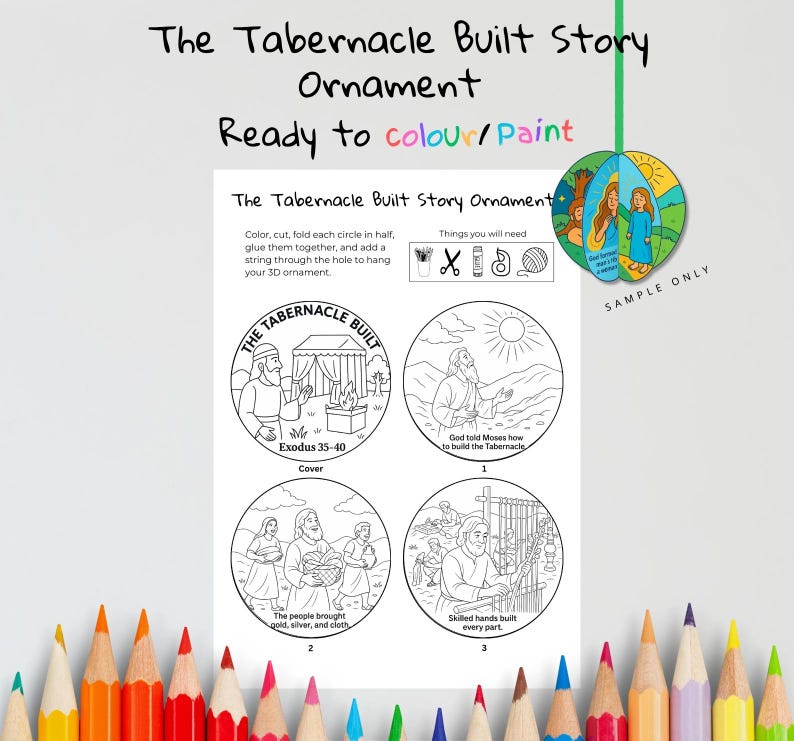 The Tabernacle Built 3D Bible Story Ornament: listing photo