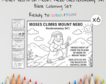 Moses on Mount Nebo Coloring Pages Craft | Kids Bible Craft | Deuteronomy 34 | Christian Coloring Sheets | Sunday School Lesson