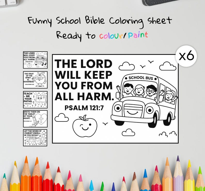 Funny School Bible Colouring Pages: listing photo
