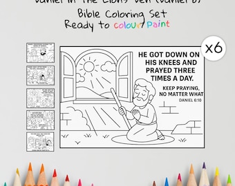 Daniel in der Löwenhöhle Bibel Ausmalbilder Basteln | Kinderbibel Handwerk | Daniel 6 | Christliche Malvorlagen | Sonntagsschul-Unterricht