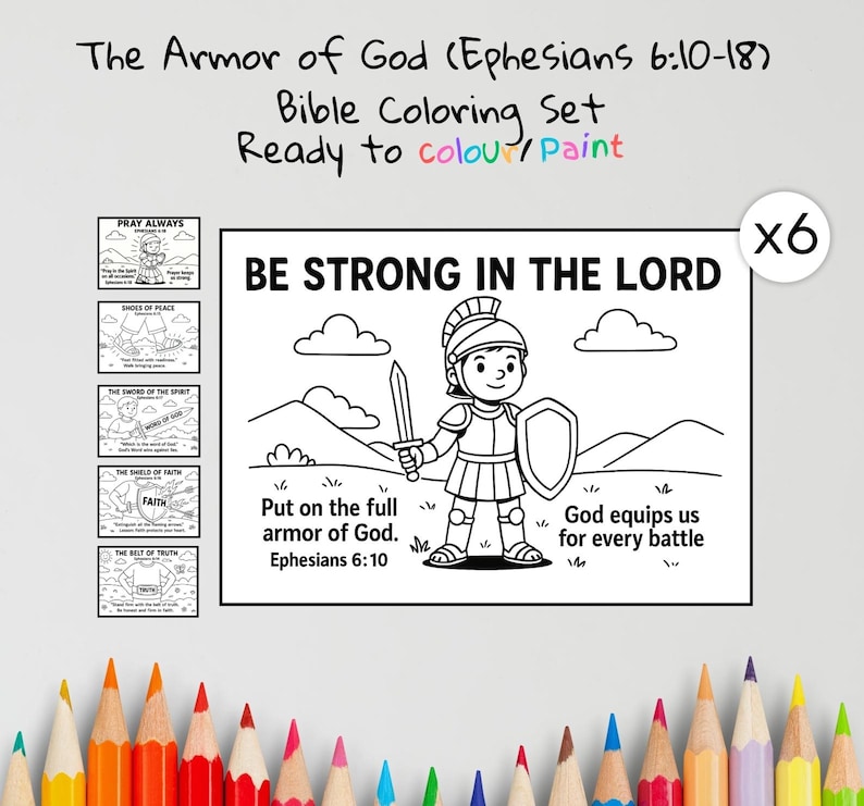 Armour of God Bible Colouring Pages: listing photo