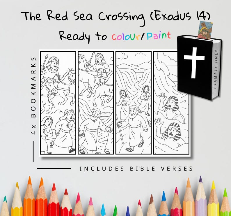 Red Sea Crossing Bible Verse Bookmarks: listing photo