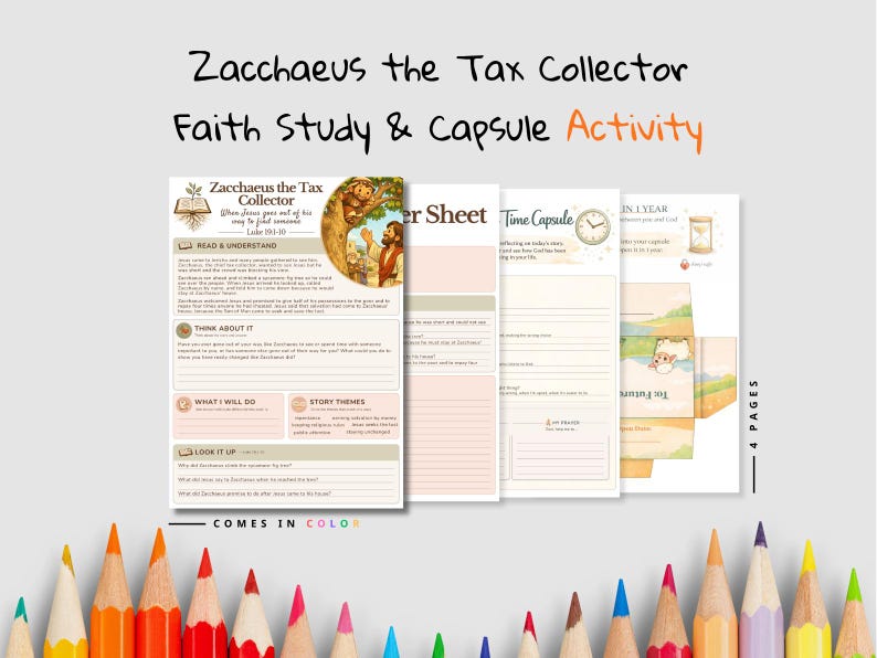 Zacchaeus the Tax Collector Faith Time Capsule Pack: listing photo
