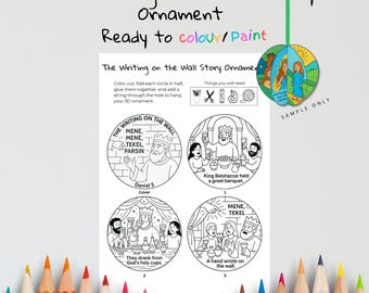 The Writing on the Wall (Daniel 5) | 3D Bible Story Ornament | Sunday School Coloring Craft | Christian Kids Activity | Bible Lesson
