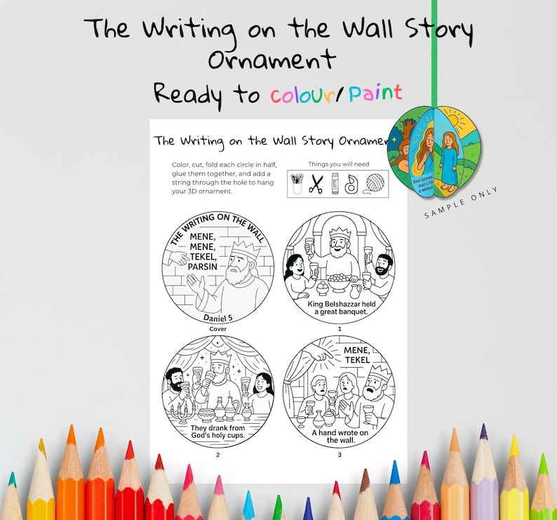 The Writing on the Wall 3D Bible Story Ornament: listing photo