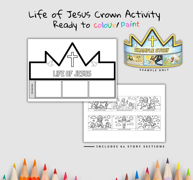 Life of Jesus Bible Crown Craft: listing photo