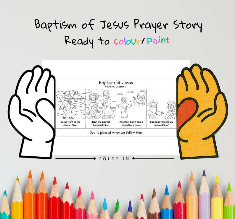 Baptism of Jesus Prayer Hands Craft: listing photo
