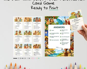Il gioco di carte biblico per bambini "Cammina con Gesù dopo la Resurrezione" / Attività evangelica per bambini / Materiale stampabile cristiano / Gioco di apprendimento della Bibbia