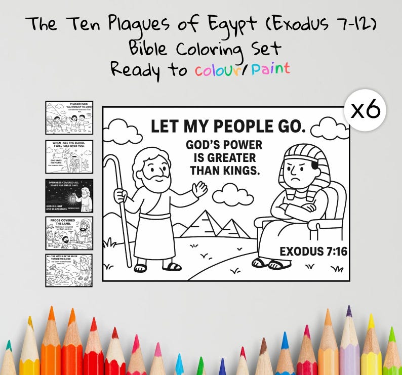 Ten Plagues Bible Colouring Pages: listing photo